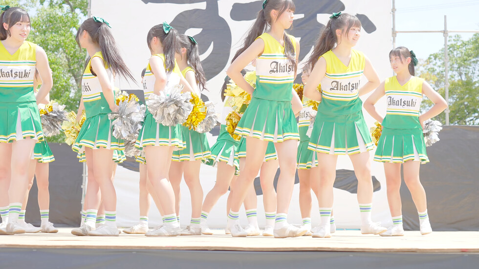 [4K] 暁高等学校バトン部 1回目　すずかフェスティバル 2025 (すずフェス) 日曜日 (中央) 04:28（色調編集版）
